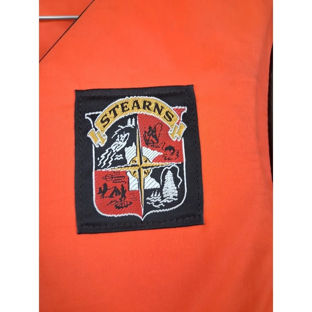Vtg Stearns Adult Life Jacket M Orange Type III Flotation Device 90s Boating